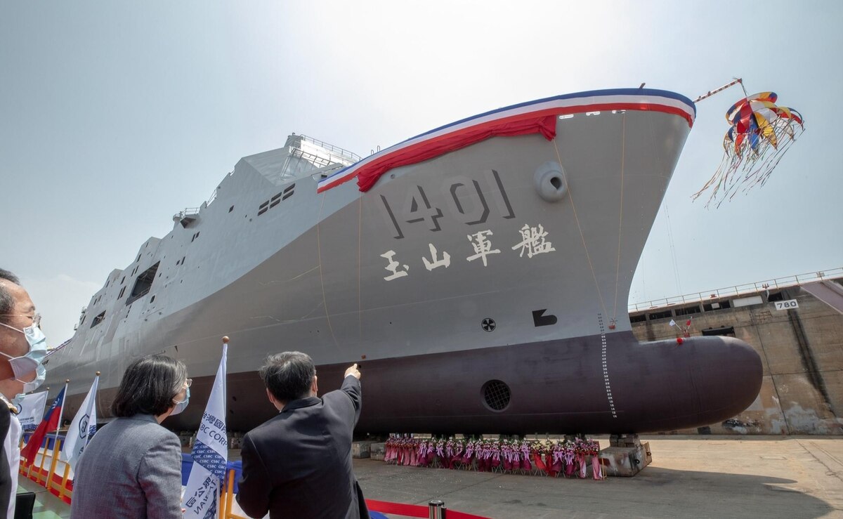 Taiwan launches new amphibious vessel with anti-ship missiles